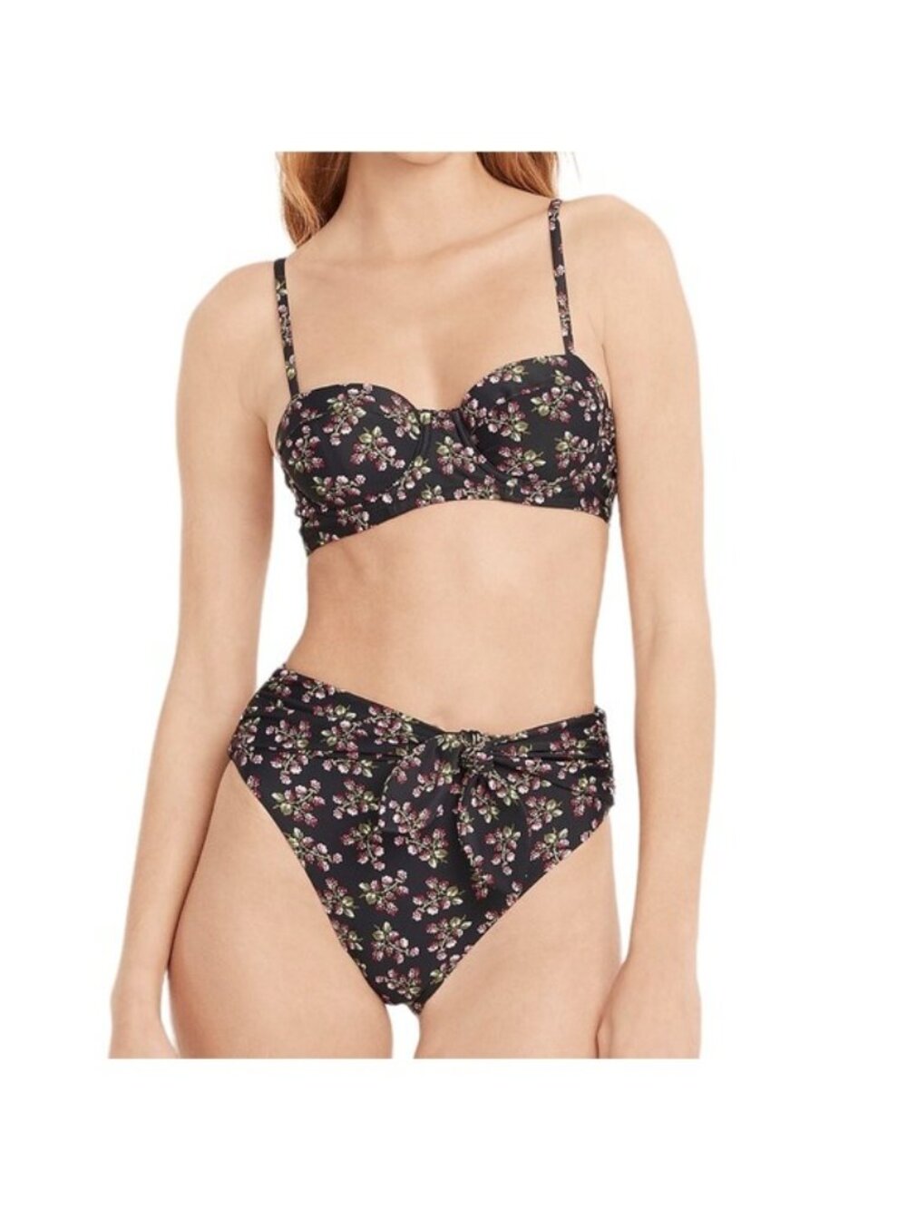 J. Crew Strappy Underwire Tie High Rise Bikini in Twilight Berry NWT